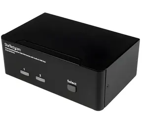 StarTech 2-portový KVM přepínač DisplayPort černá / KVM přepínač / 3840×2160 px / USB / Napájecí adaptér