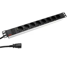 Roline 19" napájecí panel bílá / černá / Napájecí panel / 1U / 8x zásuvka DE / IEC320 C14 / 2 m