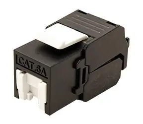 Roline Keystone konektor RJ45 CAT6A černá / Keystone konektor / UTP / 180° / Tool-free / s krytem