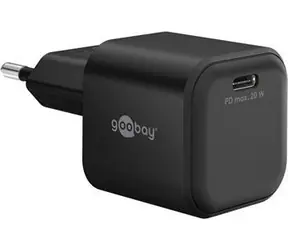 Goobay Nano 20W černá / Síťová nabíječka / 1x USB-C / USB-C PD / GaN / 20W