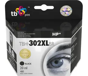 TB TBH-302XLBR černá / Inkoustová kazeta / kompatibilní s HP 302XL (F6U68AE) / 20 ml / 251-500 stran