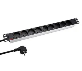 Roline 19" napájecí panel bílý/černý / Napájecí panel / 1U / 9x zásuvka DE / 1,8 m kabel