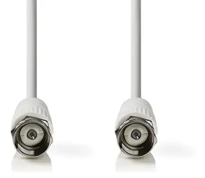 Nedis satelitní anténní kabel F(M) - F(M) bílá / Kabel / 75 Ohm / 50 dB / dvojité stínění / 3 m