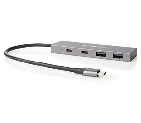Nedis USB hub 4 porty / USB hub / 2x USB-A, 2x USB-C / USB 3.2 Gen 2 / 10 Gbps / napájení z USB