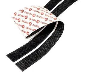 VELCRO Páska na suchý zip 20 mm x 1 m černá / Páska na suchý zip / nalepovací
