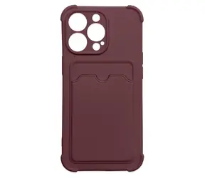 Hurtel Card Armor Case malinová / Kryt / Apple iPhone 13 mini / Peněženka / Silikon