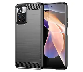 Hurtel Carbon Case pro Xiaomi Redmi Note 11 Pro+ 5G/Poco X4 NFC černá / Pouzdro / Ohebné, karbonový vzhled