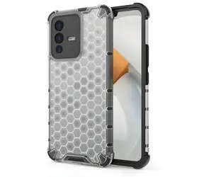Hurtel Honeycomb Case transparentní / Odolné pouzdro s gelovým rámečkem / Vivo V23 5G