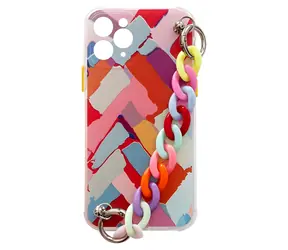 Hurtel Color Chain Case vícebarevná / Pouzdro pro Apple iPhone 13 mini / gelové / s přívěskem na řetízku