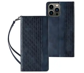 Hurtel Magnet Strap Case modrá / Pouzdro / Apple iPhone 13 Pro / Peněženka / Poutko