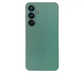Wozinsky Liquid Silicone Case MagSafe Galaxy S24 FE zelená / Zadní kryt / Samsung Galaxy S24 FE / MagSafe