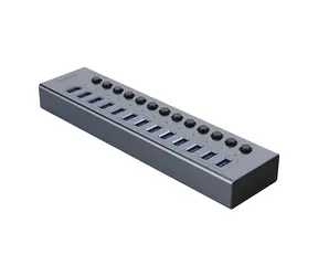 Orico BT2U3-13AB šedá / USB hub / 13x USB-A 3.0 / s vypínači