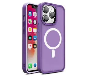 Hurtel Magnetic Color Matte Case kryt pro Apple iPhone 15 Plus fialová / Kryt / Magnetický / Matný povrch