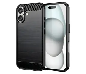 Hurtel Carbon Case černá / Kryt / Apple iPhone 16 / karbonový vzhled