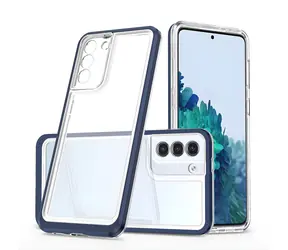Hurtel Clear 3in1 Case modrá / Kryt / Samsung Galaxy S21+ 5G / gelový s rámečkem