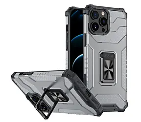 Hurtel Crystal Ring Case černá / Kryt se stojánkem / Apple iPhone 13 Pro