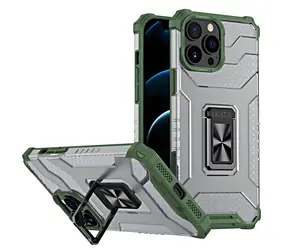 Hurtel Crystal Ring Case pro Apple iPhone 13 Pro zelená / Kryt na mobil / Průhledný / Se stojánkem / Odolný