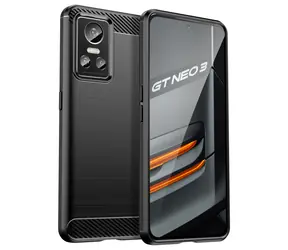 Hurtel Carbon Case pouzdro pro Realme GT Neo 3 černé / Pouzdro / Silikonové / Karbonový vzhled