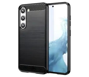 Hurtel Carbon Case pouzdro pro Samsung Galaxy S23+ černá / Pouzdro / Silikonové / Karbonový vzor
