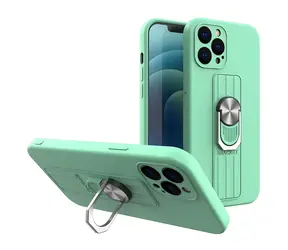Hurtel Ring Case mint / Silikonový kryt / Apple iPhone 12 mini / s prstenovým úchytem a stojánkem