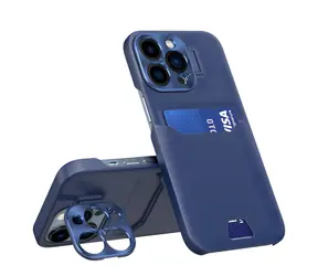 Hurtel Leather Stand Case modrá / Pouzdro pro Samsung Galaxy S23 Ultra / Peněženka / Stojánek