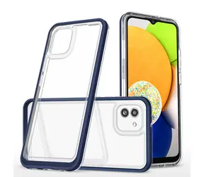 Hurtel Clear 3in1 Case modrá / Pouzdro / Samsung Galaxy A03 / Silikonové 3v1 s barevným rámečkem