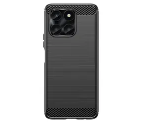 Hurtel Carbon Case pro Honor X6a černá / Pouzdro / Karbonový vzhled