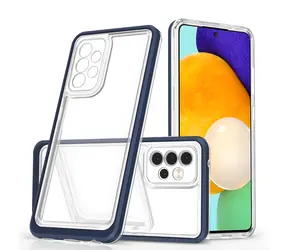Hurtel Clear 3in1 Case transparentní, modrý rámeček / Kryt / Samsung Galaxy A73 / Gelový