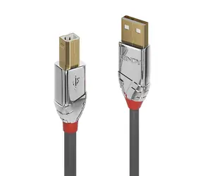 Lindy USB 2.0 Cromo Line šedá / Kabel USB / USB A - USB B / 3 m / 480 Mbit/s