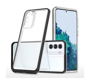 Hurtel Clear 3in1 čirá, černý rámeček / Kryt / Samsung Galaxy S21+ 5G / Silikonový 3v1