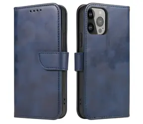 Hurtel Wallet Case modrá / Peněženkové pouzdro / Stojánek / MagSafe / Apple iPhone 15 Pro