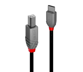 Lindy Anthra Line USB-C - USB-B 3 m černá / Kabel USB / USB 2.0 / 480 Mbit/s