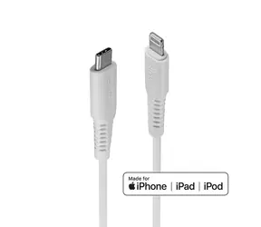Lindy USB-C - Lightning bílá / Nabíjecí a datový kabel / MFi certifikace / 0,5 m / 480 Mbit/s