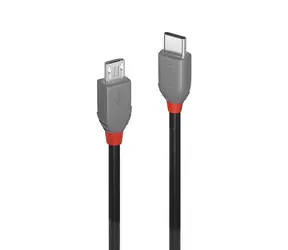 Lindy Anthra Line USB-C - Micro-USB B černá 0,5m / USB kabel / USB 2.0 / 480 Mbit/s