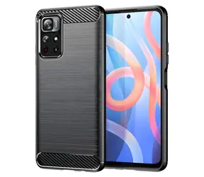 Hurtel Carbon Case černá / Ochranný kryt / Xiaomi Redmi Note 11 / Karbonový vzhled, ohebný