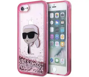 Karl Lagerfeld KLHCI8LNKHCP Glitter Karl Head růžová / Kryt / Apple iPhone 7/8/SE 2020/2022