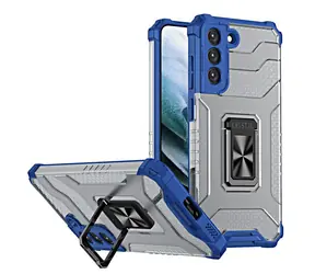 Hurtel Crystal Ring Case pro Samsung Galaxy S22+ modrá / Kryt / Odolný hybridní / Magnetický držák