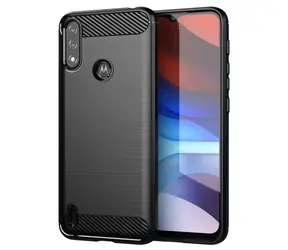 Hurtel Carbon Case černá / Zadní kryt / Motorola Moto E7i Power / silikonové / karbonový vzhled