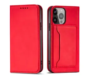Hurtel Magnet Card Case pro Samsung Galaxy S23 červená / Pouzdro / Flipové / Peněženka / Magnetické zavírání