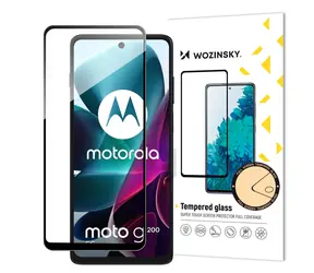 Wozinsky Full Glue tvrzené sklo pro Motorola Moto G200 5G černý rám / Ochranné sklo / 9H / Celoplošné lepení