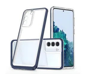 Hurtel Clear 3in1 Case modrý rámeček / Kryt / Samsung Galaxy S22+ / gelový 3v1