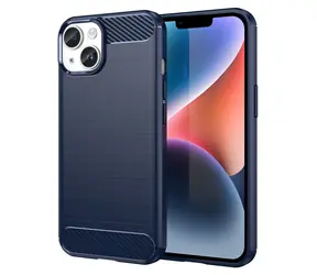 Hurtel Carbon Case pro Apple iPhone 14 Plus modrá / Kryt / Karbonový design
