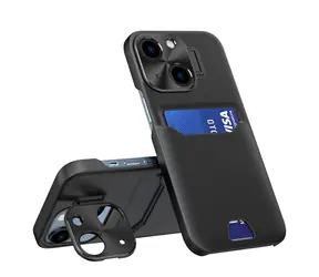 Hurtel Leather Stand Case pro Apple iPhone 14 Plus černá / Pouzdro / Peněženka / Stojánek / Kožené