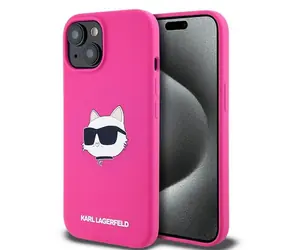 Karl Lagerfeld Silicone Choupette Head růžová / Pouzdro / MagSafe / pro iPhone 15 Plus / 14 Plus