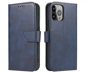 Hurtel Wallet Case modrá / Pouzdro / pro Apple iPhone 15 Plus / funkce stojánku / s magnetem