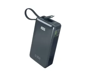 SBS 10000 mAh tmavě šedá / Powerbanka / 20 W / integrovaný kabel USB-C / LCD displej