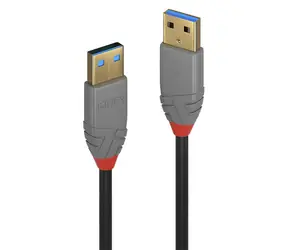 Lindy Anthra Line USB-A - USB-A 5 m černá / USB kabel / USB 3.2 Gen 1 / M/M / 5 Gbit/s