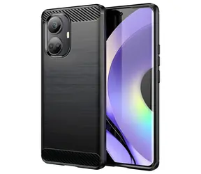 Hurtel Carbon Case černá / Kryt pro Realme 10 Pro / Silikon