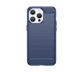 Hurtel Carbon Case iPhone 15 Pro modrá / Kryt / karbonový vzhled