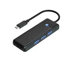 Orico PAPW3AT-U3 černá / USB hub / 3x USB-A 3.0 / čtečka karet microSD/SD / kabel 1,8 m